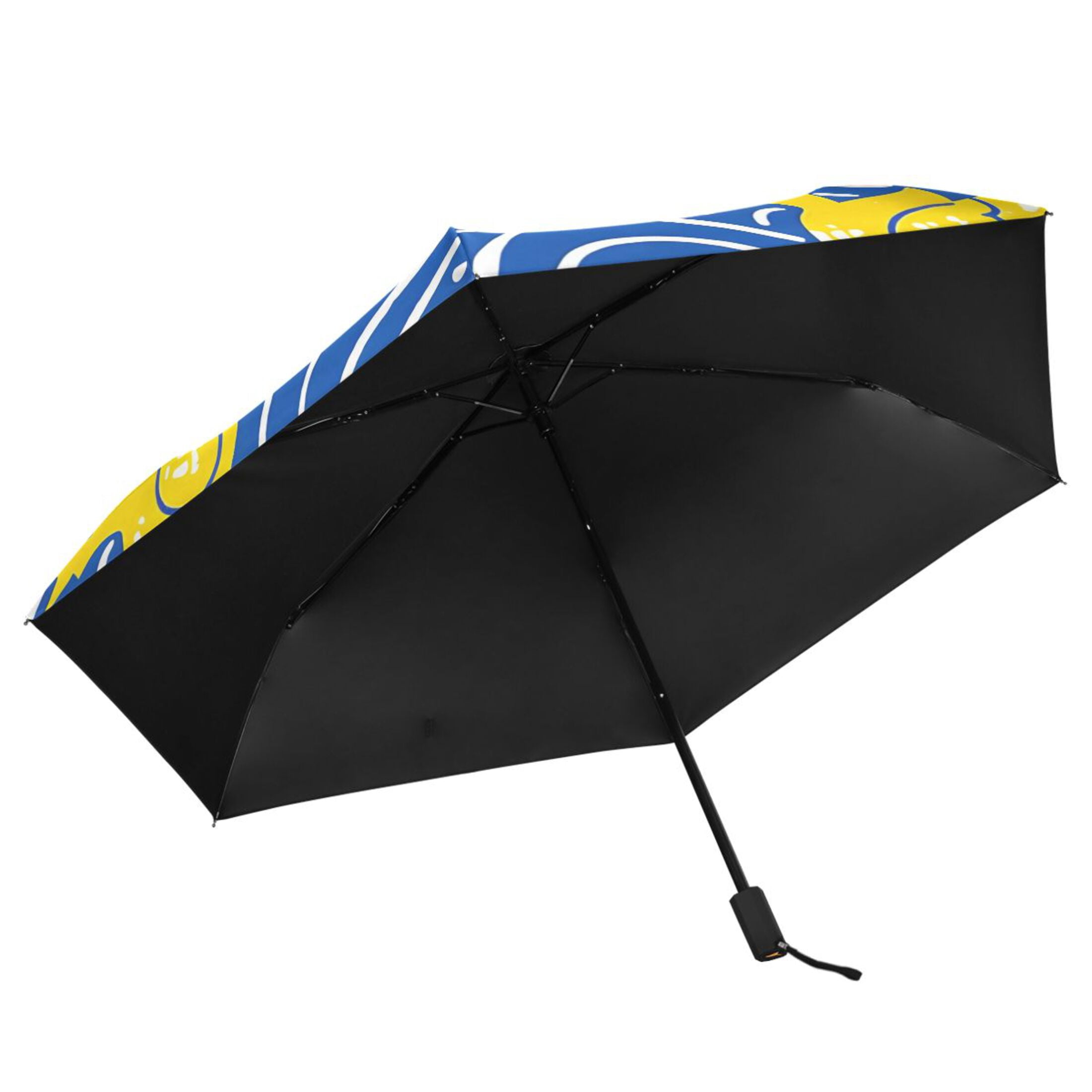 ALAZA Ducks on Wavy UPF 50+ Compact Folding Umbrella for Rain Travel Umbrella Packable