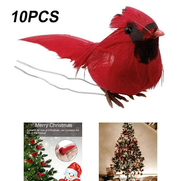 10pcs pájaros rojos decoración del Colcomx Clip Cardinal Birds