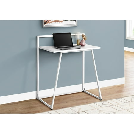UPC: 0878218005564 | Computer Desk  Home Office  Laptop  30 L  Work  Metal  Laminate  White  Contemporary  Modern