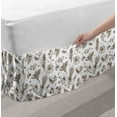 thumbnail image 2 of Botanical Bed Skirt, Monochrome Design of Branches Leaves and Various Herbs Drawn by Hand, Elastic Bedskirt Dust Ruffle Wrap Around for Bedding Decor, 4 Sizes, Dark Cocoa and White, by Ambesonne, 2 of 2