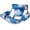 Blue leaves, variant on Inflatable Pool Float Chair for Adults Plant Pattern Floating Lounge Hammock with Adjustable Back & Head Support Blow Up Water Raft for Summer Beach Party