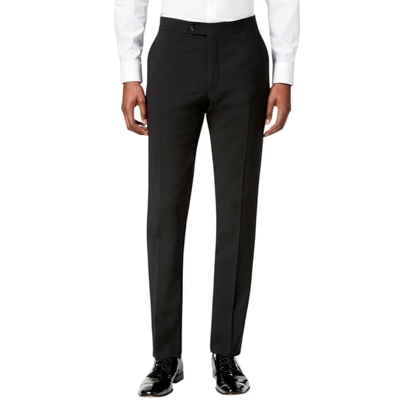 Tommy Hilfiger Men's Modern-Fit Flex Stretch Black Tuxedo Pants 36 / 32 Black
