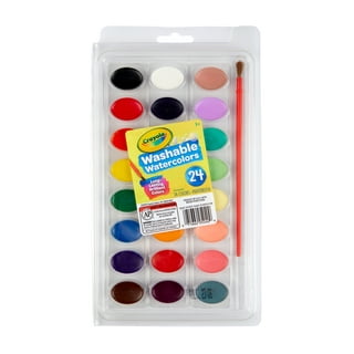 Crayola Jumbo Non-Toxic Washable Watercolor Paint Set, Plastic Oval Pan, 4  Assorted Colors