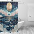 thumbnail image 2 of Yayeee Shower Curtain with Hooks 72"x72" Waterproof Fabric Bathroom Hanging Decor, Rolling Waves, 2 of 5