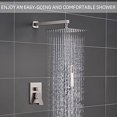 thumbnail image 4 of Pressure 10 Inch Rainfall Shower System, Handheld Spray Combo, Wall Mounted Bathroom Faucet Set with Rough-in Valve Body and Trim, Includes Shower Heads & Handheld Combo, Brushed Nickel, 4 of 9