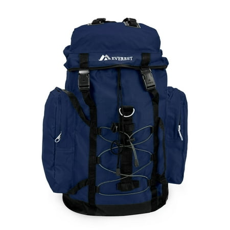 Everest 24" Hiking Pack, Navy All Ages, Unisex 8045D-NY/BK, Carrier and Shoulder Book Bag for School, Work, Sports, and Travel
