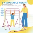 thumbnail image 4 of Qaba Folding Gymnastics Bar, Expandable Horizontal Kip Bar for Kids, Pink, 4 of 10