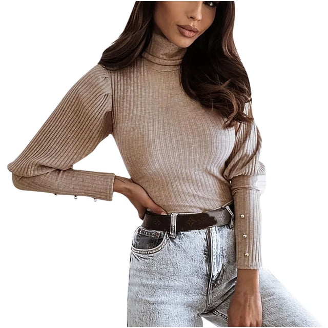 Suéter de cuello alto de pila de moda para mujer Suéter de fondo delgado Suéter superior Fridja FKASFK6202