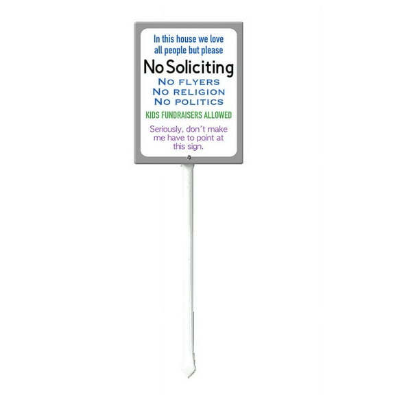 Eveokoki No Soliciting Sign for House - Metal No Soliciting Yard Sign - 4.6" x 6" - Aluminum Please No Soliciting Signs for Home - with 11.6" Long Stake