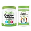 Orgain - Organic Vegan, Non-GMO Plant Based Protein Powder - Sweet Vanilla Bean (1.02 LB) + Superfoods Powder - Original (0.62 LB)