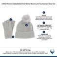 thumbnail image 4 of CTM  Embellished Knit Winter Beanie and Touchscreen Glove Set (Women), 4 of 4
