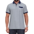 thumbnail image 1 of CAMISA POLO DE NEGOCIOS DE MANGA CORTA WESTERN RETRO ESTIRABLE COLOR-BLOCK PARA HOMBRES INSPIRE CHIC 2XL GRIS, 1 of 6