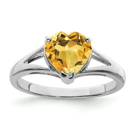 Love Ring With Stone 925 Sterling Silver Yellow Citrine Band Ring Size 7.00 S/love Gemstone Fine Jewelry Ideal Gifts For Women Gift Set From Heart ()