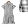 thumbnail image 4 of Blmnix Plus Size Summer Dress Button Down Peplum Skirts Black V-Neck Short Sleeve Skirts for Women,XL, 4 of 5