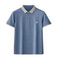 thumbnail image 1 of pstuiky camisetas para hombre, Blusa de verano con solapa y mangas nuevas para hombre camisetas de hombre l, 1 of 3