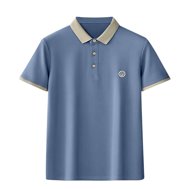 pstuiky camisetas para hombre, Blusa de verano con solapa y mangas nuevas para hombre camisetas de hombre l