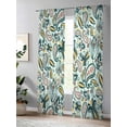 thumbnail image 4 of Paisley Sheer Curtains 84 Inch Long 2 Panels, Green Flowers Retro Abstract Floral Light Filtering Rod Pocket Semi Sheer Curtains, Sheer Voile Drapes for Living Room Bedroom, 52"x84", 4 of 5