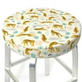 thumbnail image 3 of Haiem Leopard Print Cushion Round Bar Chair Seat Cover Bar Chair Cushion Covers Elastic Washable Bar Chair Cover,Protects from Scratches and Stains-14 inch, 3 of 7