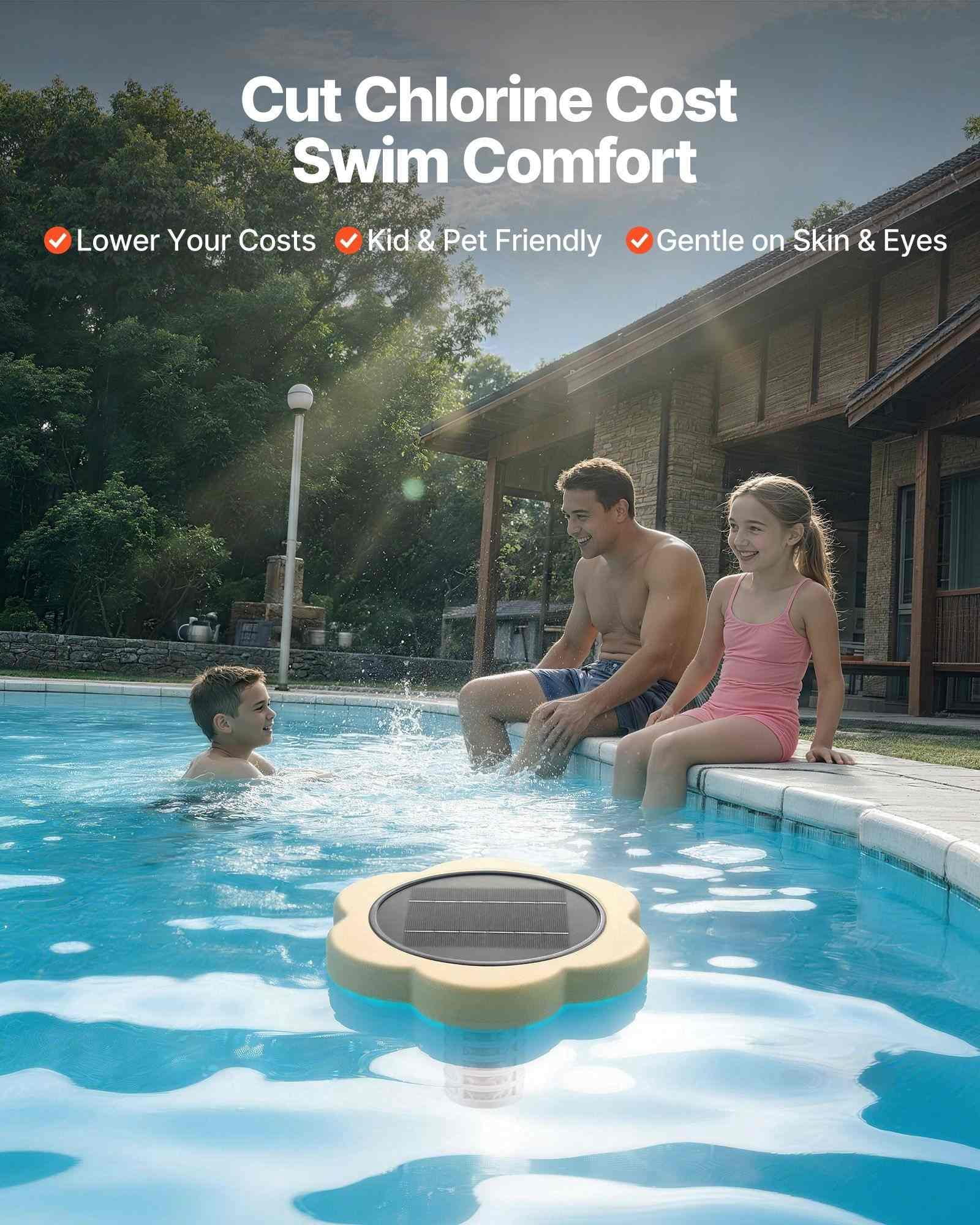 Solar Pool Ionizer for up to 45000 Gal, Copper Pool Purifier