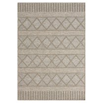 LR Home Pablo 5' x 7' Tan/Brown Diamond Stripes Durable Indoor/Outdoor Area Rug