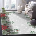 thumbnail image 6 of Christmas Area Rug 2.7x5ft Poinsettia Snowflakes Pine Cone Pine Needle Gray Non-Slip Washable Square Rugs Soft Felt Indoor Floor Mat for Bedroom Kitchen Living Room Bathroom, 6 of 8