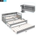 thumbnail image 5 of GZXS Twin XL Daybed, Wood Daybed Frame with 2 Trundles, 3 Storage Cubbies, 1 Light for Free and USB Charging Design, Gray, 5 of 10