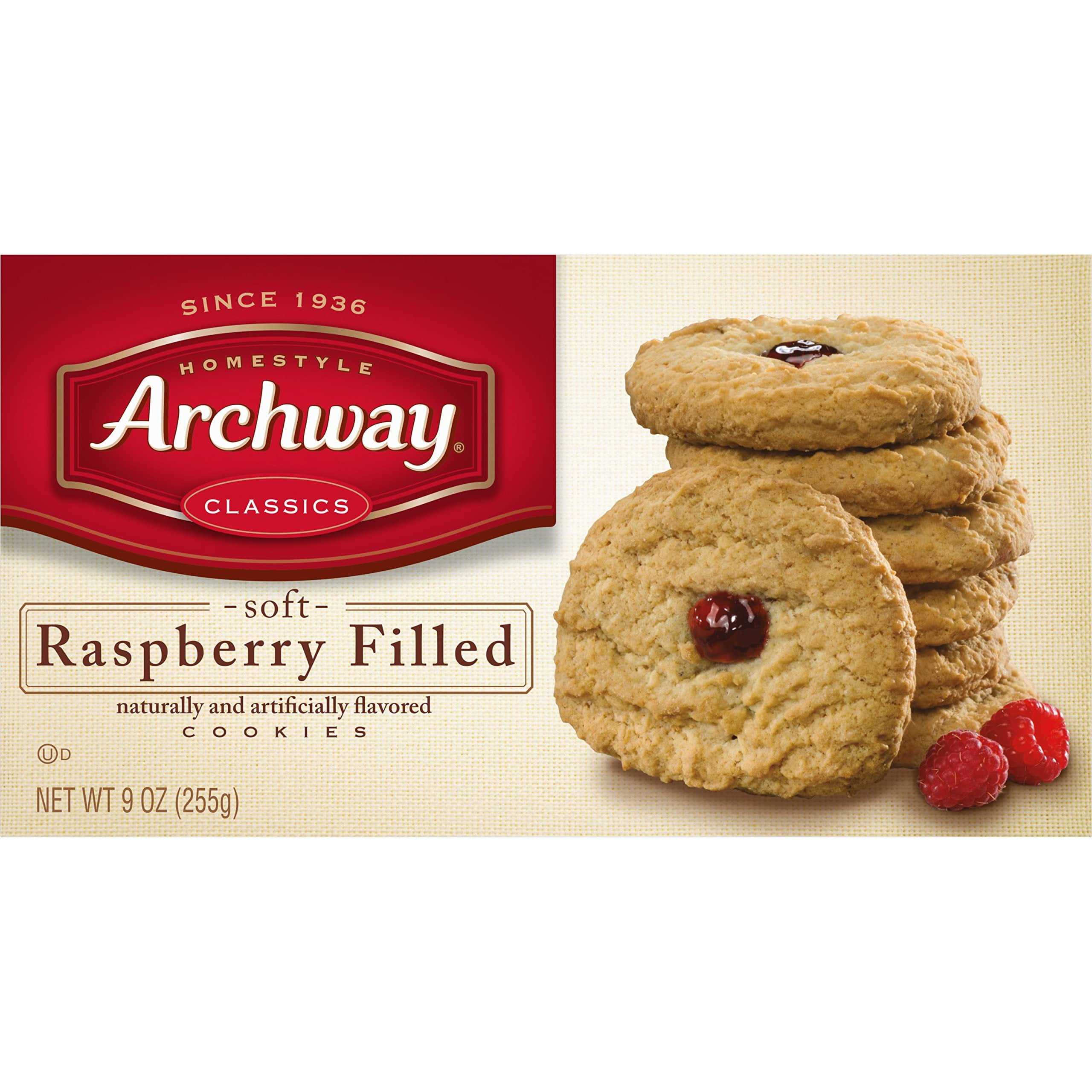 Archway Cookies, Raspberry Filled, 9 Oz Pack of 9