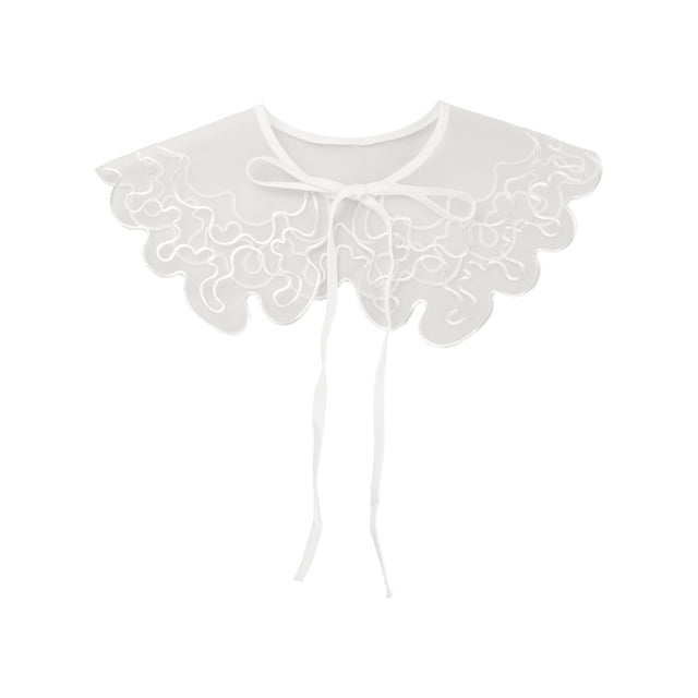 COLLAR FALSO DESMONTABLE INSPIRE CHIC, CAPA MINI SEMI TRANSPARENTE CON BORDADO PARA BLUSA BLANCA-4