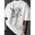 thumbnail image 4 of Men'S Casual Crew Neck T-Shirt with Cupid Angel Graphic Print, Cotton, Lightweight Summer Tee, Loose Fit, Street Style Design, Outdoor Clothing, Everyday Tshirt | Versatile Tee | Cotton Fabri, 4 of 8