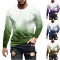 thumbnail image 6 of Cotton Gradient Color Long Sleeve Crewneck Tops for Men Plus Size Comfy Pullover 3D Print T Shirts Dark Blue,XL, 6 of 6