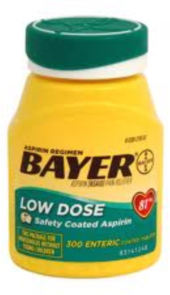 Bayer 81mg Enteric Low Dose Pain Relief Aspirin Tablets