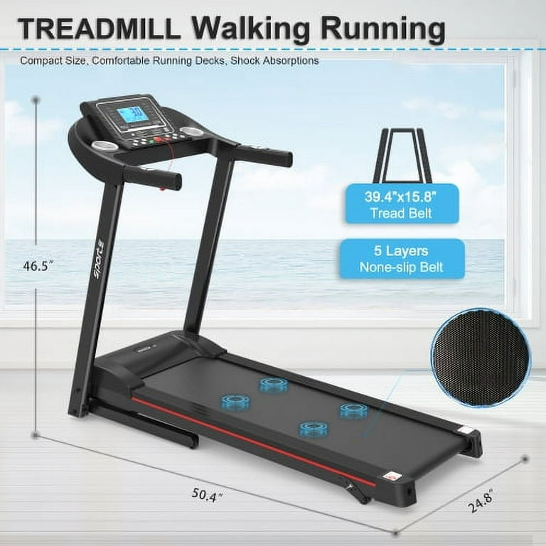 ACE FIT 1 YEAR WARRANTY 2.0HP 250 LBS Foldable with Incline Fitshow App 5 LCD Screen Bluetooth Music Electric Walking Running Treadmill