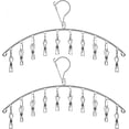 thumbnail image 1 of Stainless Steel Sock Rack, Windproof Swivel Hook For Socks, Underwear, Shoe Insoles, Baby Clothes, Gloves (2 Pack), 1 of 5