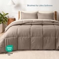 thumbnail image 2 of Bare Home 7-Piece Bed-in-a-Bag - King, Taupe with Sand Sheet Set, 2 of 9