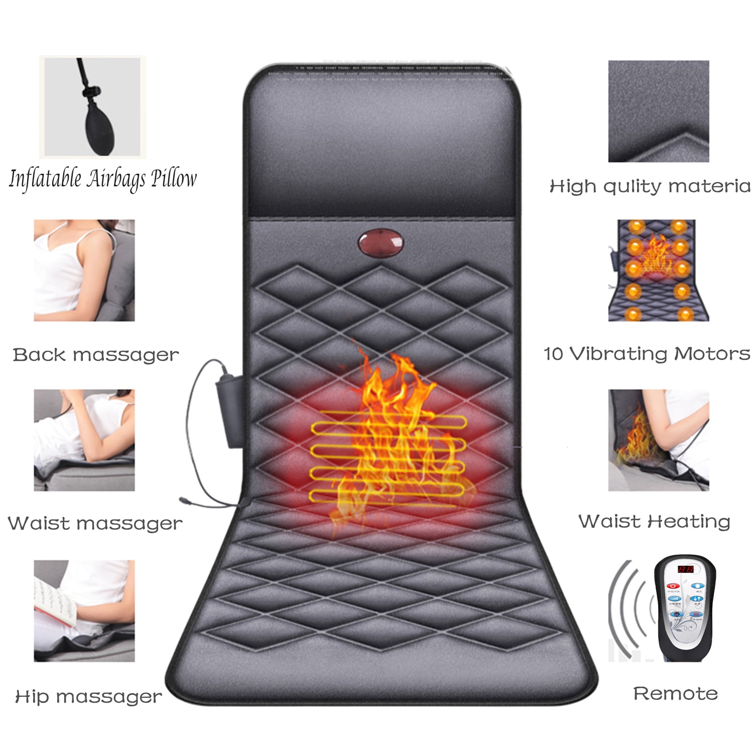 uitlaat hamer cap iMeshbean Electric Massage Mattress for Full Body with Inflatable Airbags -  Massage Pad 10 Vibration Motors Therapy Heating Cushion Massager Neck  Shoulder Back Massage with Heat Function - Walmart.com