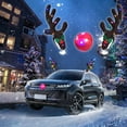 thumbnail image 4 of 5-Prong Brown LED Luminous Reindeer Antlers with Red Nose for Car Hood Holiday Decoration, 4 of 9