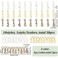 thumbnail image 2 of 1 Set 3 Colors Alloy Number Charm Knitting Row Counter Chain with Brass Rings and Lobster Clasp Stitch Markers for Tracking Project Progress diy, 2 of 5