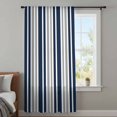 thumbnail image 4 of Navy Blue Grey Striped Sheer Curtains 96 Inches Long, Modern Minimalist Ombre Lines Light Filering Curtains, Privacy Drapes Simi Floor to Veiling Curtain for Living Room Bedroom Window Treatment, 4 of 9