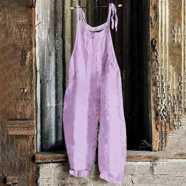 Baikeli Woman Clothes Clearance Sale Dressy Jumpsuits for Women Plus Size Rompers Adjustable Sling Strap Overalls Loose Fit Outfits with Pockets Spring Jumpsuit for Women 2024