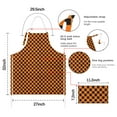 thumbnail image 7 of Orange and Black Checkered Pattern Apron-Garden Aprons for Women with Pockets-Cotton Linen Waterproof Kitchen Cooking Gardening Aprons Adjustable for Kitchen,Cooking,BBQ and Salon 33x27 Inch, 7 of 7