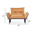 thumbnail image 4 of Futon Sofa Bed, Lounge Memory Foam Sleeper Couch for Living Room, Convertible Modern Chenille Sofa for Compact Living Spaces, 49" W (Mustard), 4 of 7