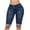 Dark Blue, variant on Idoravan Bermuda Shorts for Women Denim Women High Waisted Elastic Fashionable Denim Capris