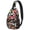 Sushi, variant on Jungle Leaves Sling Backpack, Lightweight Tropical Crossbody Bag with Hawaiian Floral Pattern, Exotic Botanical Print, Palm Leaves and Colorful Summer Style