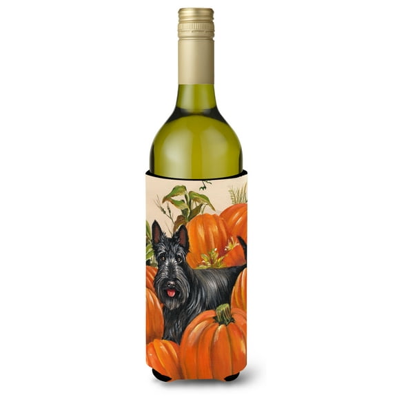 Carolines Treasures PPP3168LITERK 24 oz Scottish Terrier Scottie Pumpkins Wine Bottle Hugger
