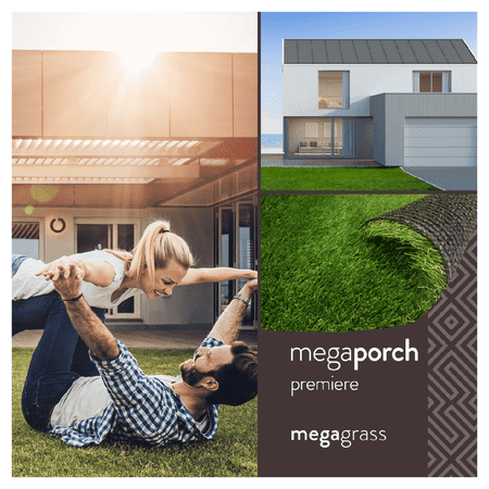MegaGrass MegaPorch Premiere 20 x 59 in Artificial Grass for Pet Deck Balcony Indoor/Outdoor Area