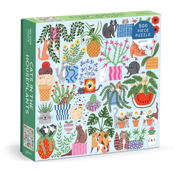 Rompecabezas Galison Cats in the Houseplants, 500 piezas