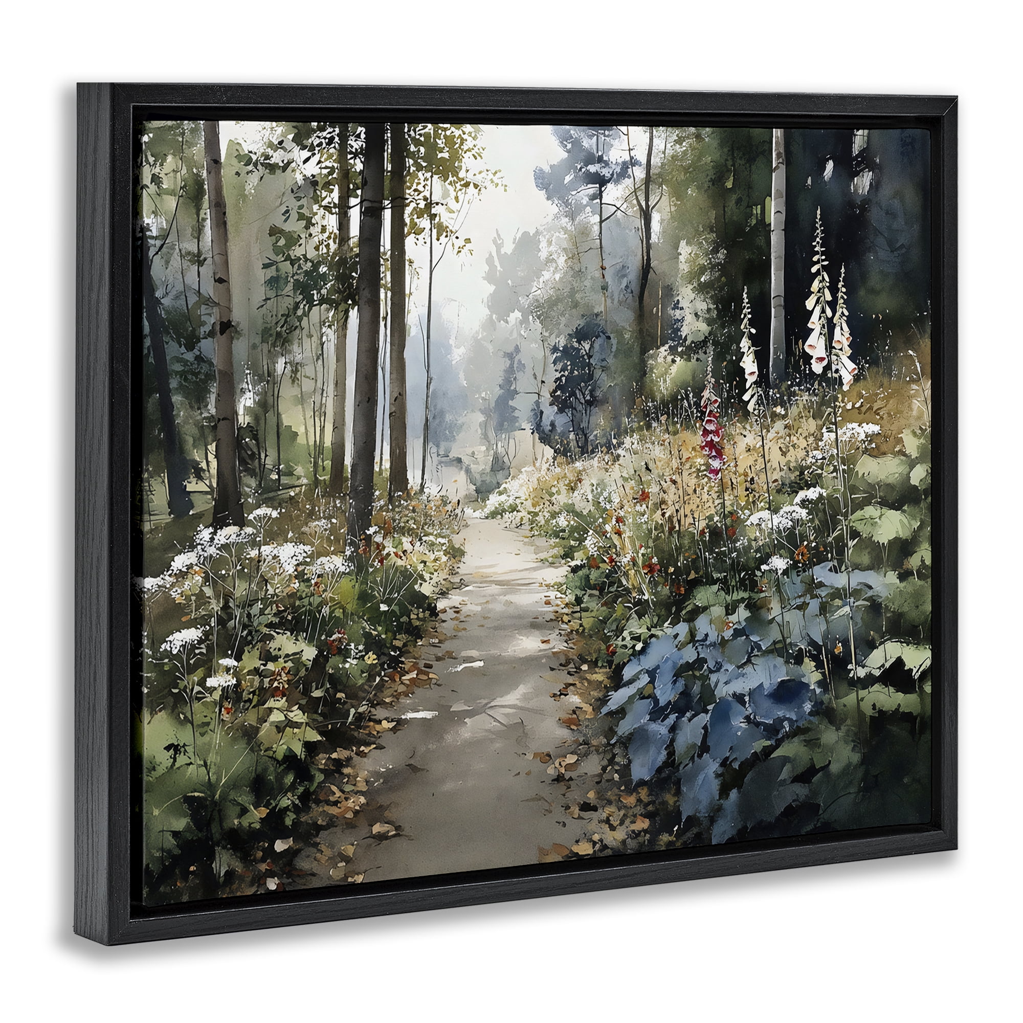 Stupell Industries Foliage Forest at Dusk Black Framed Floater Canvas Wall Art, design by Franklyn Gregory