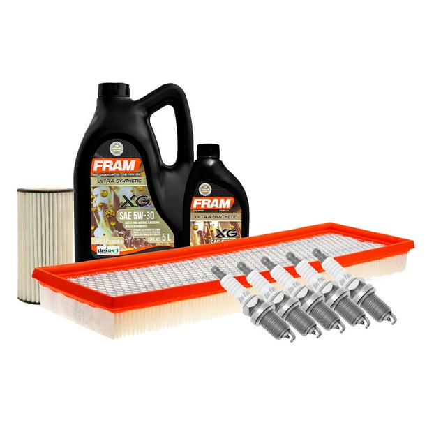 Kit De Afinación Con Aceite 5W30 Sintético, Bujías Iridio, Filtro De Aire Y Filtro Para Aceite Sintético 9 Piezas Compatible con Volkswagen Beetle L5 2.5L DE 2012 A 2014