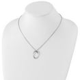 thumbnail image 4 of 925 Sterling Silver Box Necklace with Pendants Chain White Ice 18 Inch Diamond Open Oval 2 Extender 20 19 mm, 4 of 7
