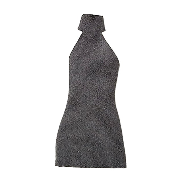 Vestido elástico para niña a escala 1/12, mini muñeca, vestido informal en miniatura para muñeca femenina de 6'', accesorios para el cuerpo de gris